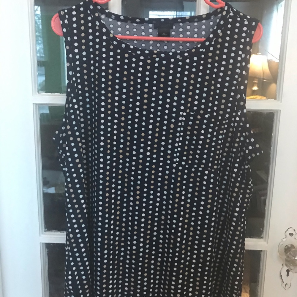 Ann Taylor Navy dot sleeveless top